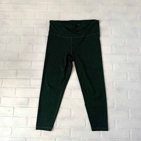 Gap Fit Women's Eclipse Green Print Yoga Capri 7/8 Pants Stretch sz L - Picture 2 of 6